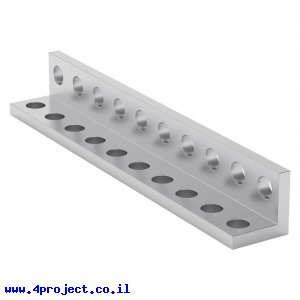 פרופיל אלומיניום L קטן goBILDA סדרה 1103 - אורך 80 מ"מ, 10 חורים - 2 יחידות
