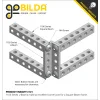 פרופיל אלומיניום L קטן goBILDA סדרה 1103 - אורך 88 מ"מ, 11 חורים - 2 יחידות
