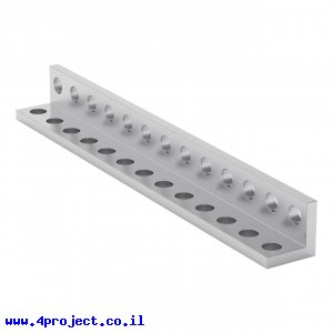 פרופיל אלומיניום L קטן goBILDA סדרה 1103 - אורך 104 מ"מ, 13 חורים - 2 יחידות