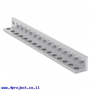 פרופיל אלומיניום L קטן goBILDA סדרה 1103 - אורך 120 מ"מ, 15 חורים - 2 יחידות