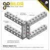 פרופיל אלומיניום L קטן goBILDA סדרה 1103 - אורך 152 מ"מ, 19 חורים - 2 יחידות