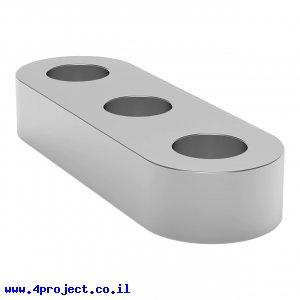 פס מחורר שטוח מאלומיניום goBILDA סדרה 1102 - אורך 24 מ"מ, 3 חורים - 2 יחידות