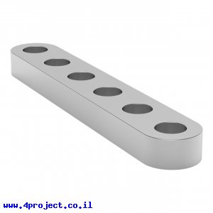 פס מחורר שטוח מאלומיניום goBILDA סדרה 1102 - אורך 48 מ"מ, 6 חורים - 2 יחידות