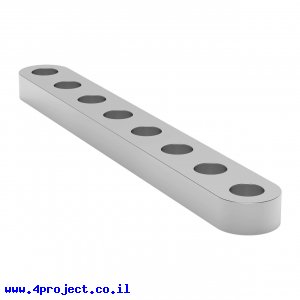 פס מחורר שטוח מאלומיניום goBILDA סדרה 1102 - אורך 64 מ"מ, 8 חורים - 2 יחידות