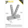 פס מחורר שטוח מאלומיניום goBILDA סדרה 1102 - אורך 72 מ"מ, 9 חורים - 2 יחידות