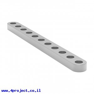פס מחורר שטוח מאלומיניום goBILDA סדרה 1102 - אורך 88 מ"מ, 11 חורים - 2 יחידות