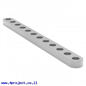 פס מחורר שטוח מאלומיניום goBILDA סדרה 1102 - אורך 96 מ"מ, 12 חורים - 2 יחידות