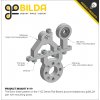 פס מחורר שטוח מאלומיניום goBILDA סדרה 1102 - אורך 120 מ"מ, 15 חורים - 2 יחידות