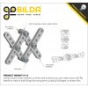 פס מחורר שטוח מאלומיניום goBILDA סדרה 1102 - אורך 120 מ"מ, 15 חורים - 2 יחידות