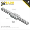 פס מחורר שטוח מאלומיניום goBILDA סדרה 1102 - אורך 232 מ"מ, 29 חורים - 2 יחידות
