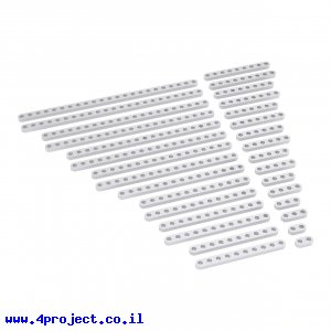 פס מחורר שטוח מאלומיניום goBILDA סדרה 1102 - ערכה של 17 גדלים