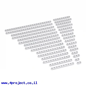 פס מחורר שטוח מאלומיניום goBILDA סדרה 1102 - ערכה של 17 גדלים