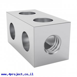 פס מחורר מרובע מאלומיניום goBILDA סדרה 1106 - אורך 16 מ"מ, 2 חורים
