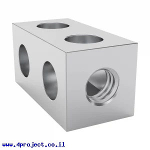 פס מחורר מרובע מאלומיניום goBILDA סדרה 1106 - אורך 16 מ"מ, 2 חורים