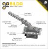 פס מחורר מרובע מאלומיניום goBILDA סדרה 1106 - אורך 32 מ"מ, 4 חורים