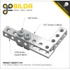 פס מחורר מרובע מאלומיניום goBILDA סדרה 1106 - אורך 56 מ"מ, 7 חורים