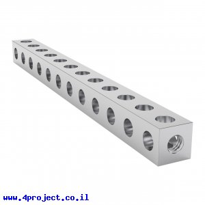 פס מחורר מרובע מאלומיניום goBILDA סדרה 1106 - אורך 96 מ"מ, 12 חורים
