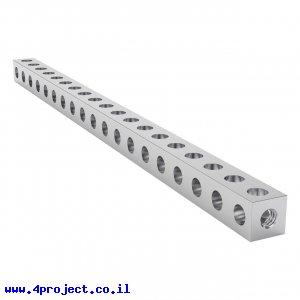 פס מחורר מרובע מאלומיניום goBILDA סדרה 1106 - אורך 152 מ"מ, 19 חורים