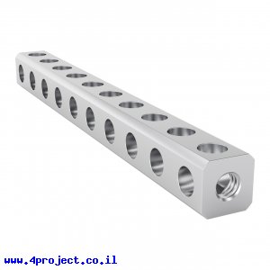 פס מחורר מעוגל מאלומיניום goBILDA סדרה 1119 - אורך 80 מ"מ, 10 חורים