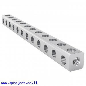 פס מחורר מעוגל מאלומיניום goBILDA סדרה 1119 - אורך 96 מ"מ, 12 חורים