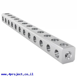 פס מחורר מעוגל מאלומיניום goBILDA סדרה 1119 - אורך 96 מ"מ, 12 חורים
