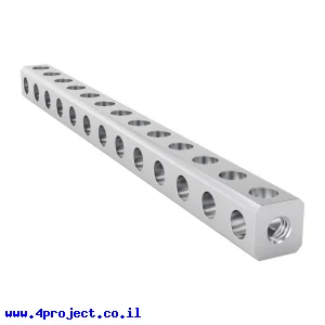 פס מחורר מעוגל מאלומיניום goBILDA סדרה 1119 - אורך 104 מ"מ, 13 חורים
