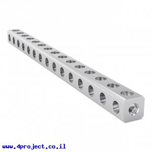 פס מחורר מעוגל מאלומיניום goBILDA סדרה 1119 - אורך 120 מ"מ, 15 חורים