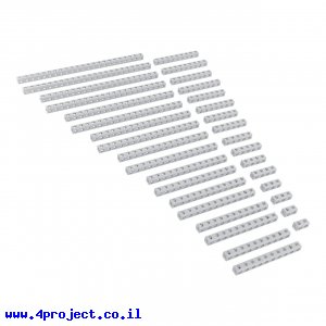 פס מחורר מעוגל מאלומיניום goBILDA סדרה 1119 - ערכה של 17 גדלים