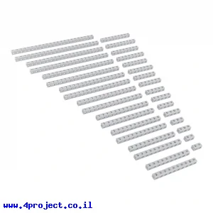 פס מחורר מעוגל מאלומיניום goBILDA סדרה 1119 - ערכה של 17 גדלים