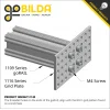 לוח מחורר 8x8, מידות 24x40 מ"מ, 3x5 חורים, אלומיניום
