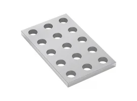 תמונה של מוצר לוח מחורר 8x8, מידות 24x40 מ"מ, 3x5 חורים, אלומיניום