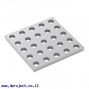 לוח מחורר 8x8, מידות 40x40 מ"מ, 5x5 חורים, אלומיניום