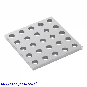 לוח מחורר 8x8, מידות 40x40 מ"מ, 5x5 חורים, אלומיניום
