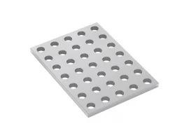 תמונה של מוצר לוח מחורר 8x8, מידות 40x56 מ"מ, 5x7 חורים, אלומיניום
