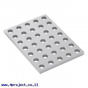לוח מחורר 8x8, מידות 40x56 מ"מ, 5x7 חורים, אלומיניום