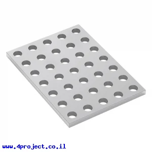 לוח מחורר 8x8, מידות 40x56 מ"מ, 5x7 חורים, אלומיניום
