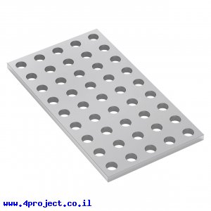 לוח מחורר 8x8, מידות 40x72 מ"מ, 5x9 חורים, אלומיניום