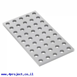 לוח מחורר 8x8, מידות 40x72 מ"מ, 5x9 חורים, אלומיניום