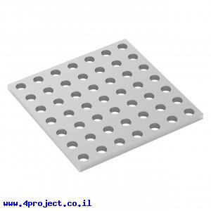 לוח מחורר 8x8, מידות 56x56 מ"מ, 7x7 חורים, אלומיניום