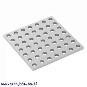 לוח מחורר 8x8, מידות 56x56 מ"מ, 7x7 חורים, אלומיניום