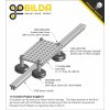 לוח מחורר 8x8, מידות 88x232 מ"מ, 11x29 חורים, אלומיניום