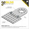 לוח מחורר 8x8, מידות 136x232 מ"מ, 17x29 חורים, אלומיניום