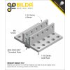 לוח מחורר 8x8, מידות 136x232 מ"מ, 17x29 חורים, אלומיניום