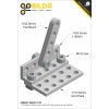לוח מחורר 8x8, מידות 232x424 מ"מ, 29x53 חורים, אלומיניום
