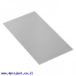 לוח מחורר 8x8, מידות 232x424 מ"מ, 29x53 חורים, אלומיניום