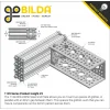 לוח מחורר 8x8, מידות 24x56 מ"מ, 3x7 חורים, פלדה - 2 יחידות