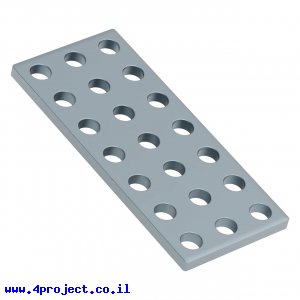 לוח מחורר 8x8, מידות 24x56 מ"מ, 3x7 חורים, פלדה - 2 יחידות