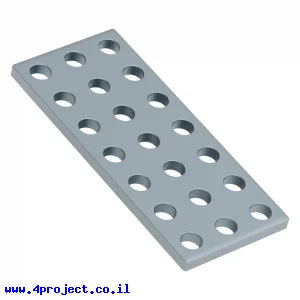 לוח מחורר 8x8, מידות 24x56 מ"מ, 3x7 חורים, פלדה - 2 יחידות