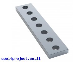 תמונה של מוצר לוח מחורר 8x8, מידות 14x56 מ"מ, 1x7 חורים, פלדה - 2 יחידות