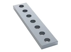 תמונה של מוצר לוח מחורר 8x8, מידות 14x56 מ"מ, 1x7 חורים, פלדה - 2 יחידות